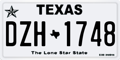 TX license plate DZH1748