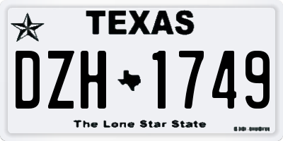 TX license plate DZH1749
