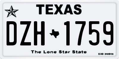 TX license plate DZH1759