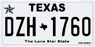TX license plate DZH1760