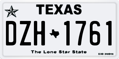 TX license plate DZH1761