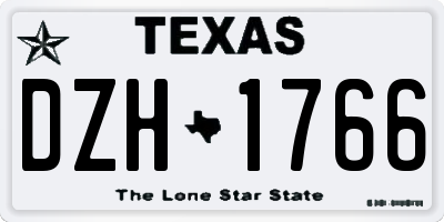 TX license plate DZH1766