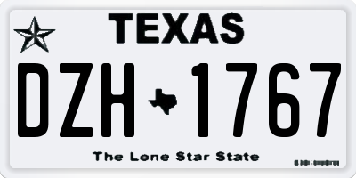 TX license plate DZH1767