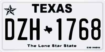 TX license plate DZH1768