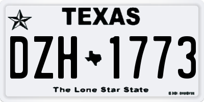 TX license plate DZH1773