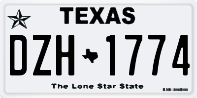 TX license plate DZH1774