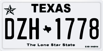 TX license plate DZH1778