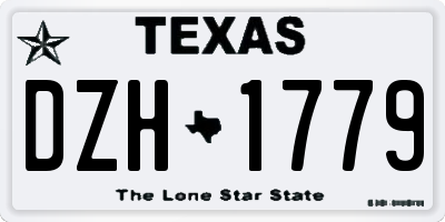 TX license plate DZH1779