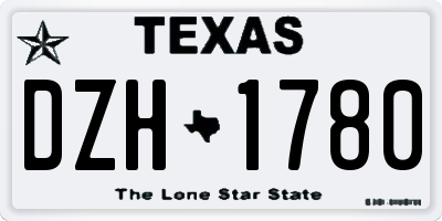 TX license plate DZH1780