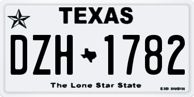 TX license plate DZH1782