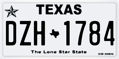 TX license plate DZH1784