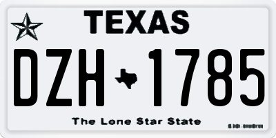 TX license plate DZH1785