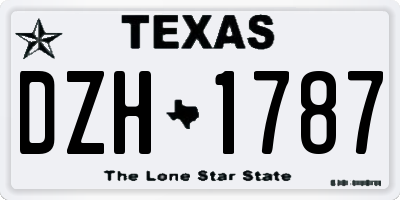 TX license plate DZH1787
