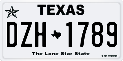 TX license plate DZH1789