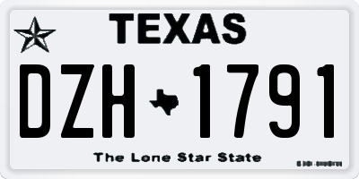 TX license plate DZH1791