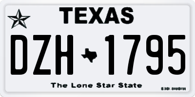 TX license plate DZH1795
