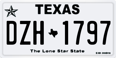 TX license plate DZH1797