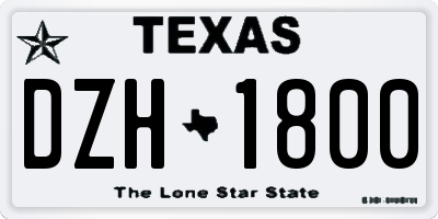 TX license plate DZH1800