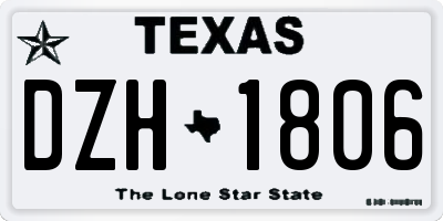 TX license plate DZH1806