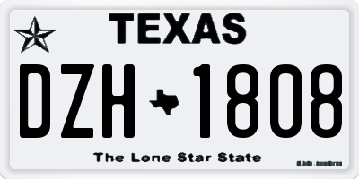 TX license plate DZH1808