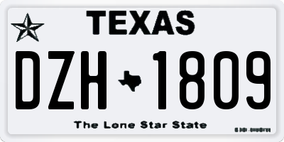 TX license plate DZH1809