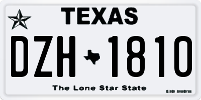 TX license plate DZH1810