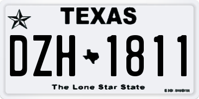 TX license plate DZH1811