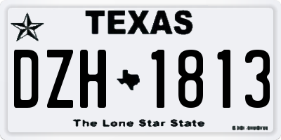 TX license plate DZH1813
