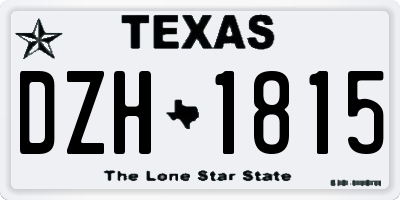 TX license plate DZH1815