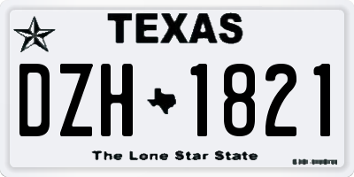 TX license plate DZH1821