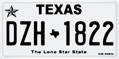 TX license plate DZH1822