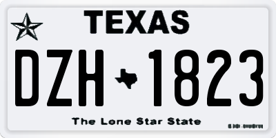 TX license plate DZH1823