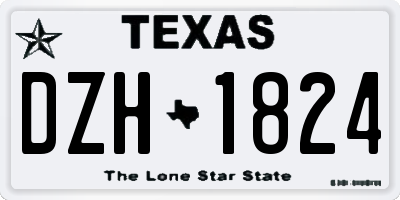 TX license plate DZH1824