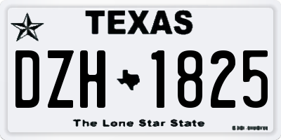TX license plate DZH1825
