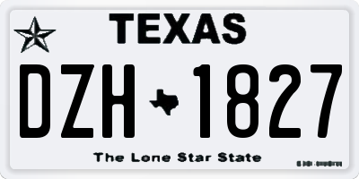 TX license plate DZH1827