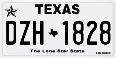 TX license plate DZH1828