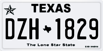 TX license plate DZH1829