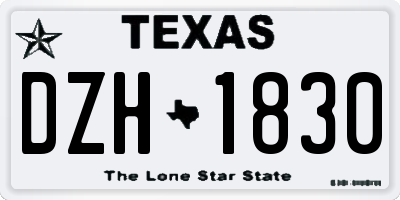 TX license plate DZH1830