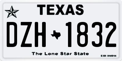 TX license plate DZH1832
