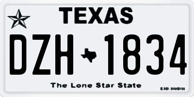 TX license plate DZH1834