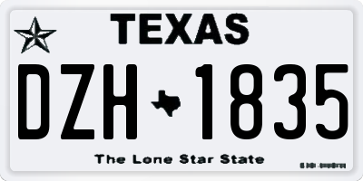 TX license plate DZH1835