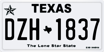 TX license plate DZH1837