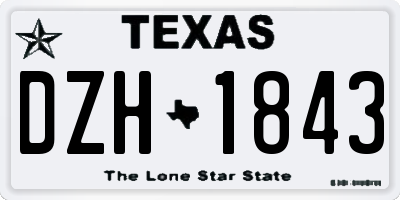 TX license plate DZH1843