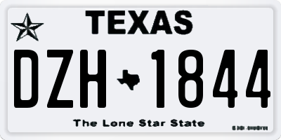 TX license plate DZH1844