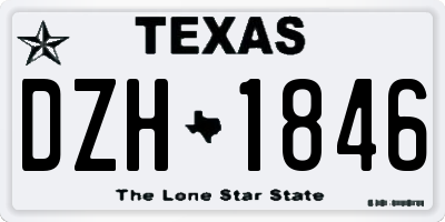 TX license plate DZH1846