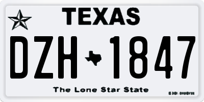 TX license plate DZH1847