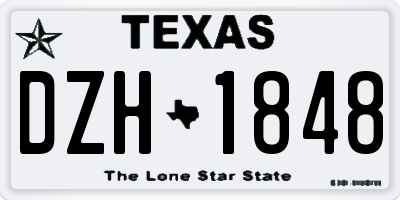 TX license plate DZH1848