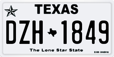 TX license plate DZH1849