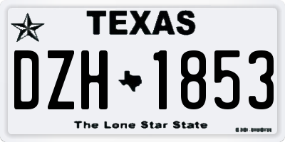 TX license plate DZH1853