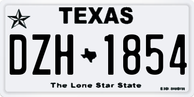 TX license plate DZH1854